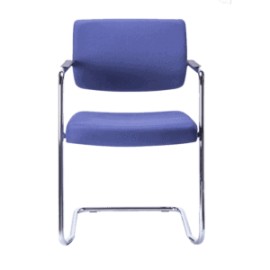 Silla de Visita Cool Respaldo en Polipropileno y Asiento en Tela, Estructura Gris