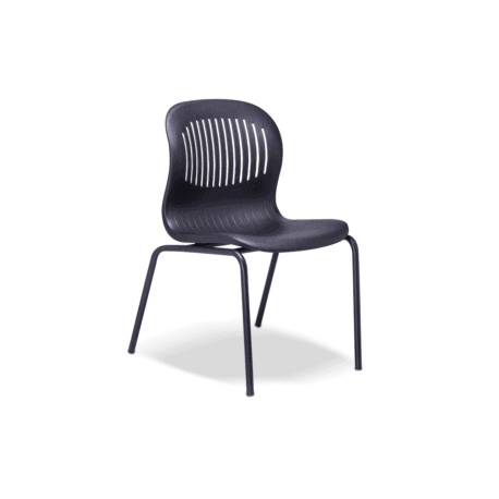 Silla de Visita Estibable para eventos en Polipropileno, Estructura Negra