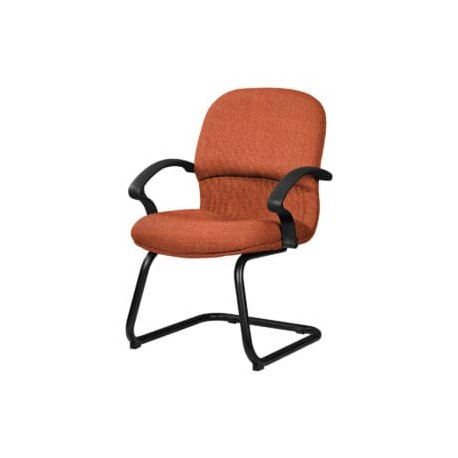 Silla de Visita Etna con Brazos, base de trineo, en Tela Addison Orange