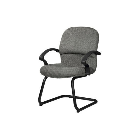 Silla de Visita Etna con Brazos, base de trineo, en Tela Addison Silver