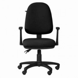 Silla Operativa con Brazos Clasica 1512 Tela Mini Color Negro