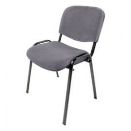 Silla de visita Genova Negro Modelo Tela Adison Color Plata