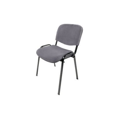 Silla de visita Genova Negro Modelo Tela Adison Color Plata