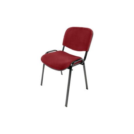 Silla de visita Genova Negro Modelo Tela Adison Color Rojo