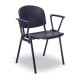 Silla de visita Genova Negro Modelo Tela Mini Color Amarillo