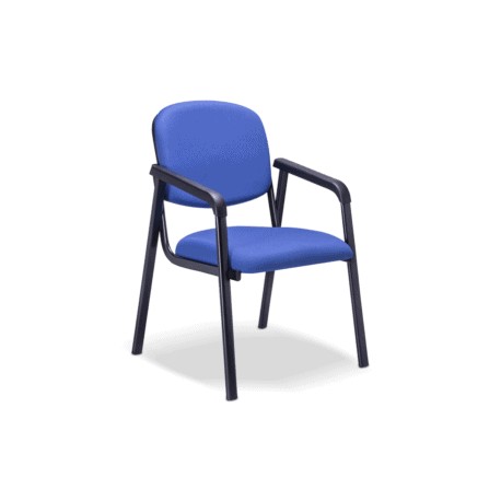 Silla de Visita Grand Confort Tapizado en Tela Azul c/b