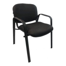 Silla de Visita Allegro con Brazos en Tela Mini Color Negro