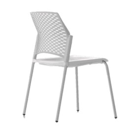 Silla de Visita Rewind en Polipropileno Blanco, Estructura Gris