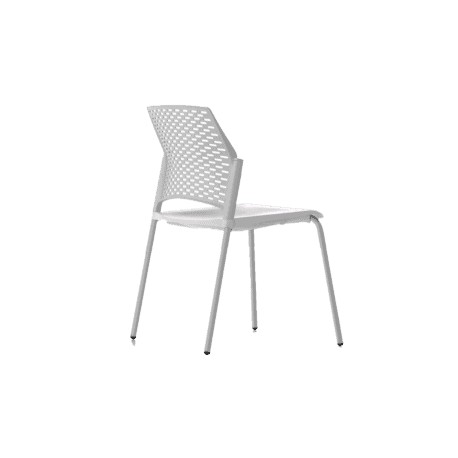 Silla de Visita Rewind en Polipropileno Blanco, Estructura Gris