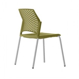Silla de Visita Rewind Estructura Pintada Gris Polipropileno Gris