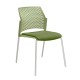 Silla de Visita Rewind Respaldo en Polipropileno y Asiento en Tela Verde, Estructura Gris