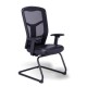 Silla de Visita RP-4505 Asiento en Piel y Respaldo en Mesh Negro, Estructura Negra
