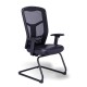 Silla de Visita RP-4505 Asiento en Piel y Respaldo en Mesh Negro, Estructura Negra
