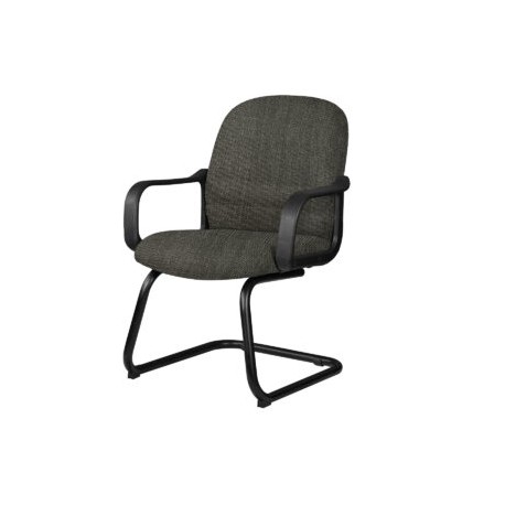 Silla de Visita Tamayo con Brazos, base de trineo, en Tela Addison Gris