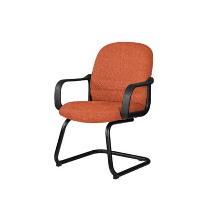 Silla de Visita Tamayo con Brazos, base de trineo, en Tela Addison Orange