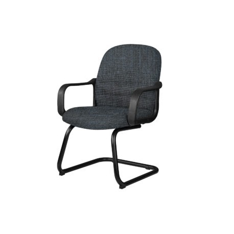 Silla de Visita Tamayo con Brazos, base de trineo, en Tela Addison Plumbago