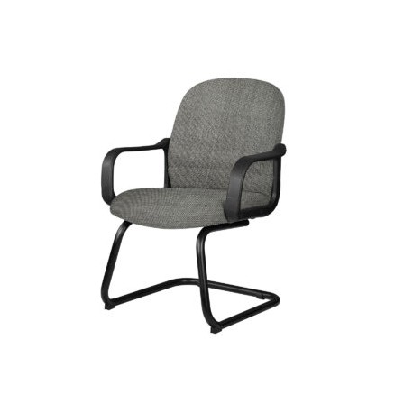 Silla de Visita Tamayo con Brazos, base de trineo, en Tela Addison Silver