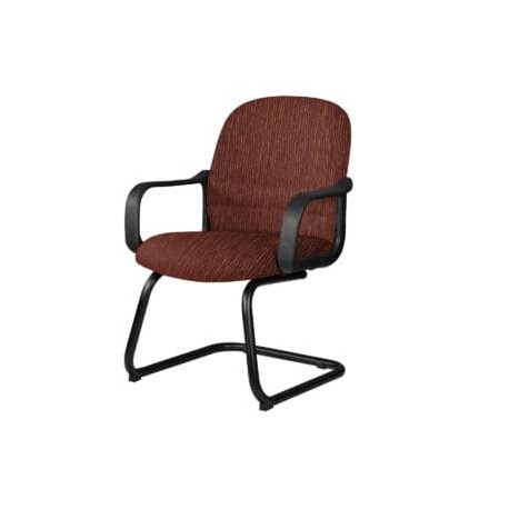 Silla de Visita Tamayo con Brazos, base de trineo, en Tela Stanley Ciruela