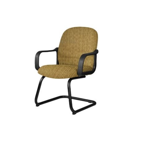 Silla de Visita Tamayo con Brazos, base de trineo, en Tela Stanley Oro