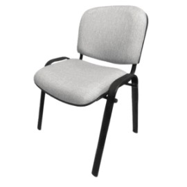 Silla de Visita Allegro sin Brazos en Tela Addison Color Gris ClAro