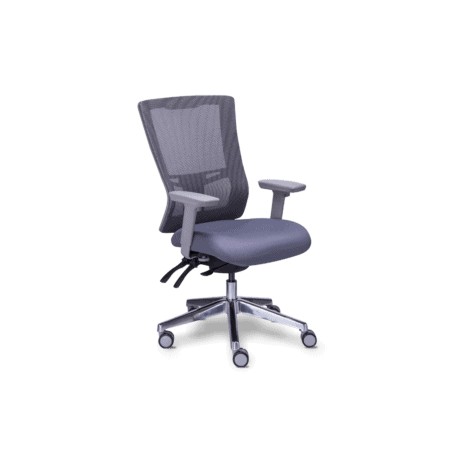 Silla Ejecutiva Quadra Mesh y Tela Gris Estructura Gris