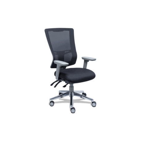 Silla Ejecutiva Quadra Mesh y Tela Negro Estructura Gris