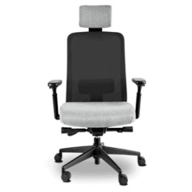Silla Ejecutiva RE-1600 Asiento en Tela Azul y Respaldo en Mesh Gris