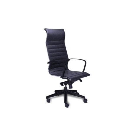 Silla Ejecutiva Retro en Vinipiel Negro, Estructura Negro