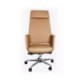 Silla Ejecutiva RP-4600 c/cabecera Asiento en Piel y Respaldo en Mesh Negro, Estructura Cromada