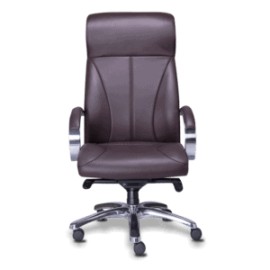 Silla Ejecutiva RP-8000 en Simil Piel Café, Estructura Cromada