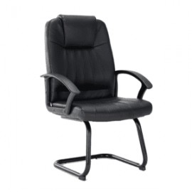 Silla de Visita Alfa en Vinipiel Color Negro