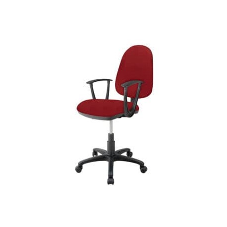 Silla Operativa con Brazos Clasica 1512 Tela Mini Color Rojo