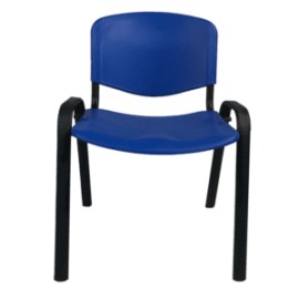Silla de Visita Allegro sin Brazos, Asiento y Respaldo en Plástico Azul