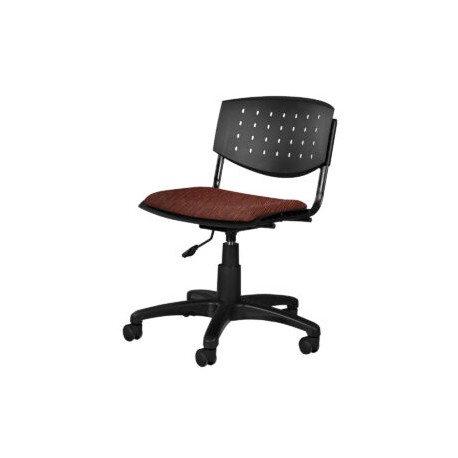 Silla Operativa Brecia, asiento en Tela  Stanley Ciruela y respaldo en poliuretano perforado