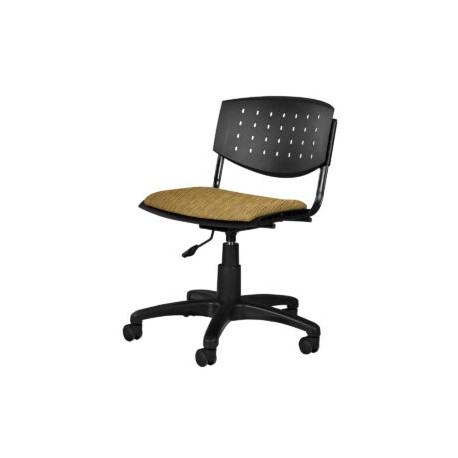 Silla Operativa Brecia, asiento en Tela  Stanley Oro y respaldo en poliuretano perforado