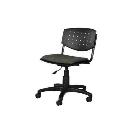Silla Operativa Brecia, asiento en Tela Addison Gris y respaldo en poliuretano perforado