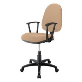 Silla operativa con brazos clasica 1512 Tela Adison Color Camello