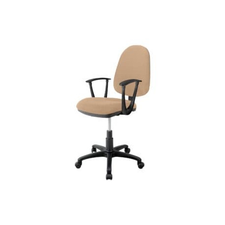 Silla operativa con brazos clasica 1512 Tela Adison Color Camello