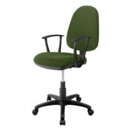 Silla operativa con brazos clasica 1512 Tela Adison Color Verde Hoja