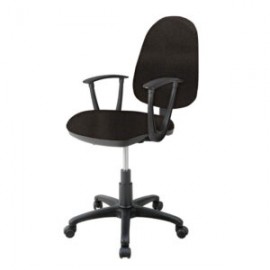 Silla Operativa con Brazos Clasica 1512 Tela Mini Café