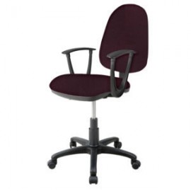 Silla Operativa con Brazos Clasica 1512 Tela Mini Ciruela