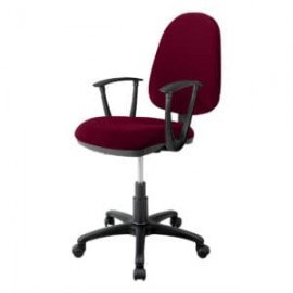 Silla operativa con brazos clasica 1512 Tela Mini Color Cereza
