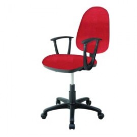 Silla Operativa con Brazos Clasica 1512 Tela Mini Coral