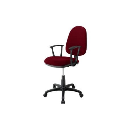 Silla operativa con brazos clasica 1512 Tela Stella Color Vino