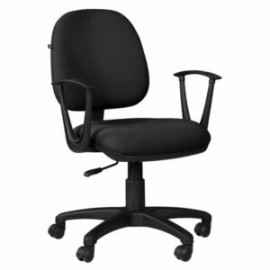 Silla Operativa con Brazos Regia 1011 Color Negra en Vinipiel