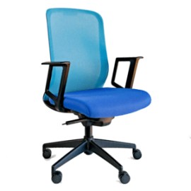 Silla Semi Ejecutiva RE-1601 Mesh y Tela Azul