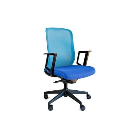 Silla Semi Ejecutiva RE-1601 Mesh y Tela Azul