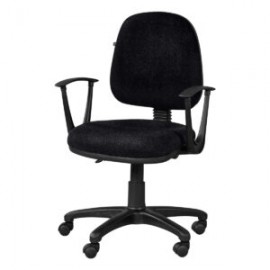 Silla operativa con brazos regia 1012 Tela Stella Color negro