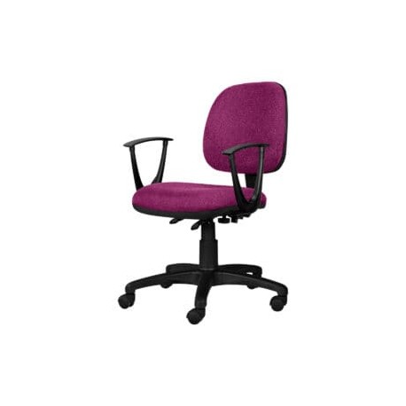 Silla Operativa con Brazos Tiempo 3502 Tela Adison Color Fiusha