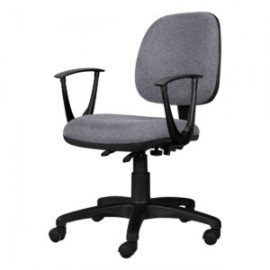 Silla Operativa con Brazos Tiempo 3502 Tela Adison Color Plata